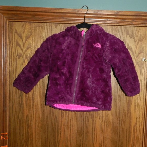 Girls North Face Reversible Hooded Jacket - Picture 1 of 5